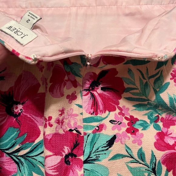 🌺 J. Crew Pencil Skirt | Floral | Tropical | Lined | Pink & Turquoise | Size 2 - Picture 3 of 9